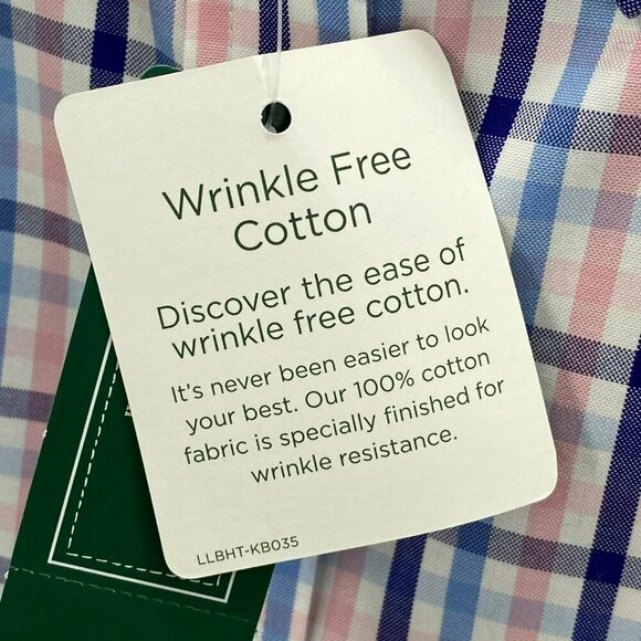 L.L. Bean 3/4 Sleeve Pink/Blue Button Up Shirt Women's Size Petite S - Picture 4 of 8